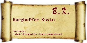 Berghoffer Kevin névjegykártya